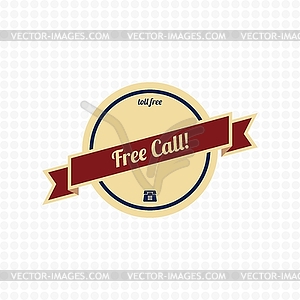 Free call label - vector clipart