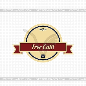 Free call label - vector clip art