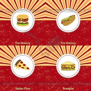 Vintage food theme - vector image