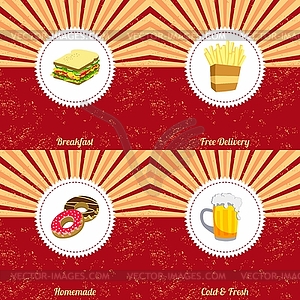 Vintage food theme - vector EPS clipart