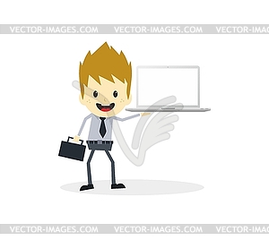 Business presentation cartoon character - vector image