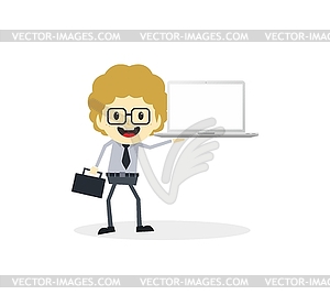 Business presentation cartoon character - vector clipart / vector image