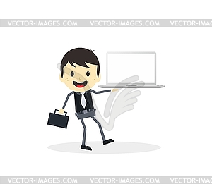 Бизнес-презентации мультипликационный персонаж - клипарт в векторном виде