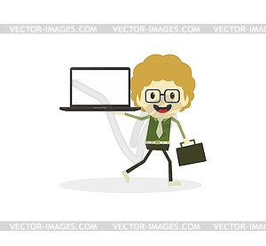 Business presentation cartoon character - vector clipart