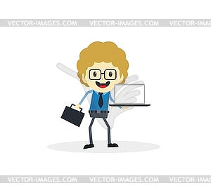 Business presentation cartoon character - vector clipart / vector image