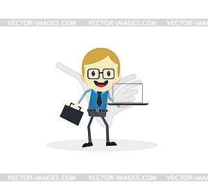 Business presentation cartoon character - vector image