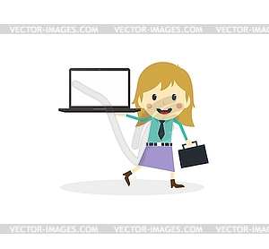 Business presentation cartoon character - royalty-free vector clipart