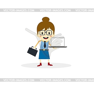 Business presentation cartoon character - vector image