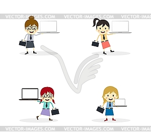 Business presentation cartoon character - vector clip art