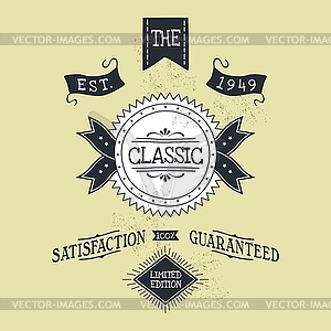 Hand lettered catchword vintage tag - vector clipart