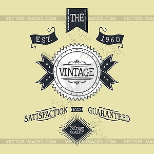 Hand lettered catchword vintage tag - vector image