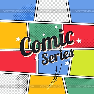 Comic template element with speech bubble halftone - vector clip art