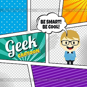 Cartoon theme comic template - vector clipart