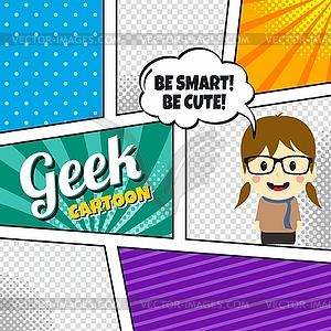 Cartoon theme comic template - vector clipart