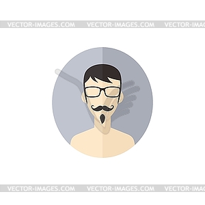 Man hipster avatar user picture cartoon character - vector image