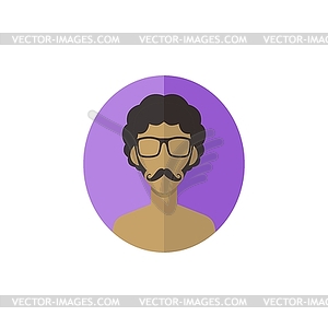 Man hipster avatar user picture cartoon character - vector clipart