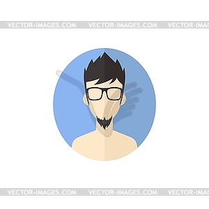 Man hipster avatar user picture cartoon character - vector image