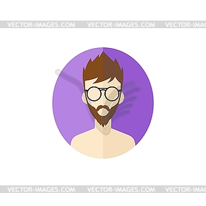 Man hipster avatar user picture cartoon character - vector image