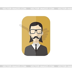 Man hipster avatar user picture cartoon character - vector clipart