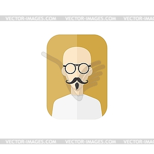 Man hipster avatar user picture cartoon character - vector clip art