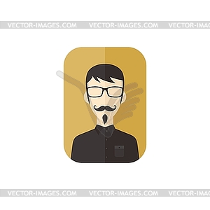 Man hipster avatar user picture cartoon character - vector clipart