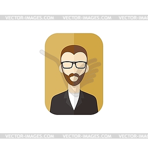 Man hipster avatar user picture cartoon character - vector image