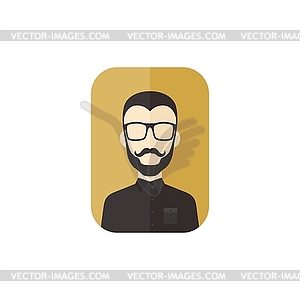 Man hipster avatar user picture cartoon character - vector clip art