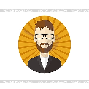 Man hipster avatar user picture cartoon character - vector clipart