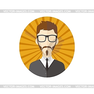 Man hipster avatar user picture cartoon character - vector clipart