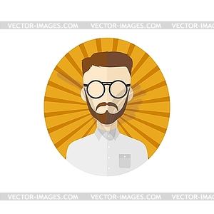 Man hipster avatar user picture cartoon character - vector image