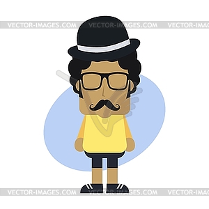 Cartoon guy avatar picture - color vector clipart