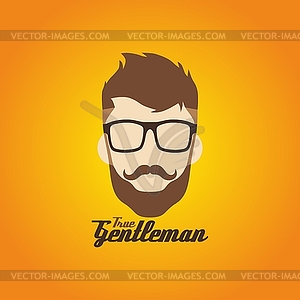 Hipster guy - royalty-free vector clipart