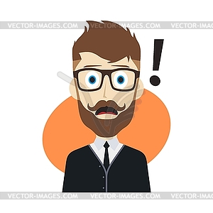 Cartoon character guy surprise - vector clip art