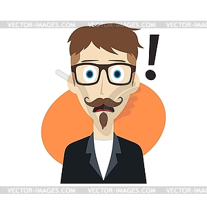 Cartoon character guy surprise - vector clip art