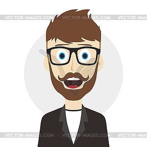 Funny laughing guy - vector clip art