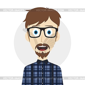 Funny laughing guy - vector clipart