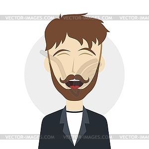 Funny laughing guy - vector clip art