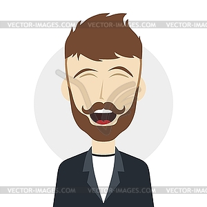 Funny laughing guy - vector clipart