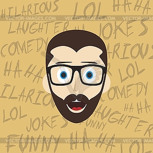 Funny laughing guy - vector clipart