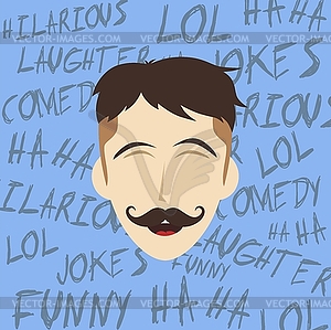 Funny laughing guy - vector clipart