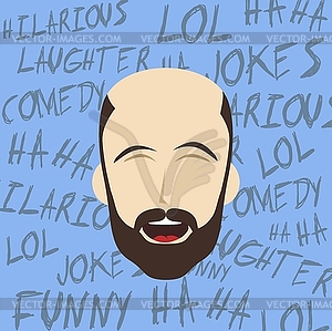 Funny laughing guy - vector clipart