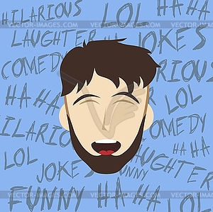 Funny laughing guy - vector image
