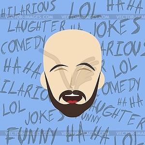 Funny laughing guy - vector clip art