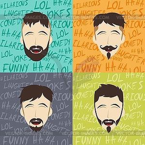 Funny laughing guy - vector image