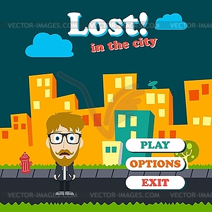 Game asset funny guy cartoon - vector image