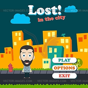 Game asset funny guy cartoon - vector clip art