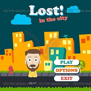 Game asset funny guy cartoon - vector image