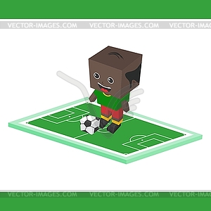 Soccer cartoon boy - vector clipart