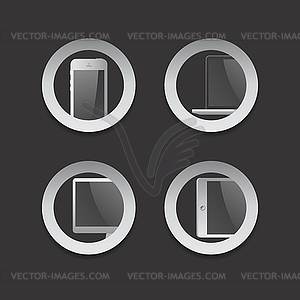 Mobile phone and computer device theme - royalty-free vector image