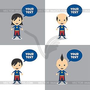 Cartoon character with speech bubble - vector image